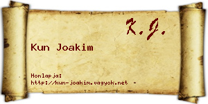 Kun Joakim névjegykártya